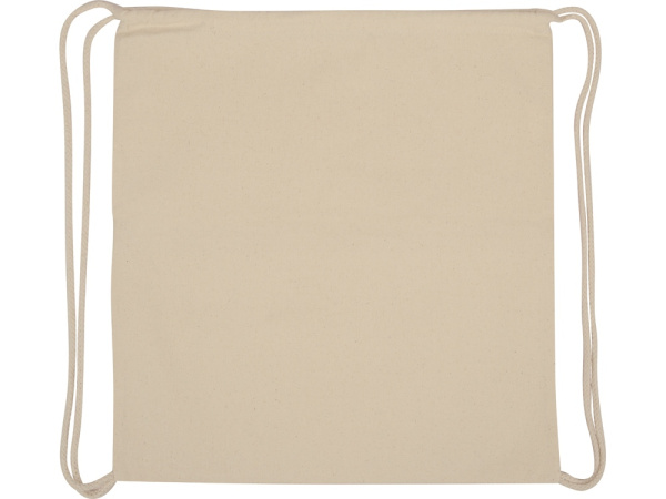 Рюкзак-мешок «Lark» из хлопка 180 г/м2 с цветной молнией, Цвет натуральный/черный