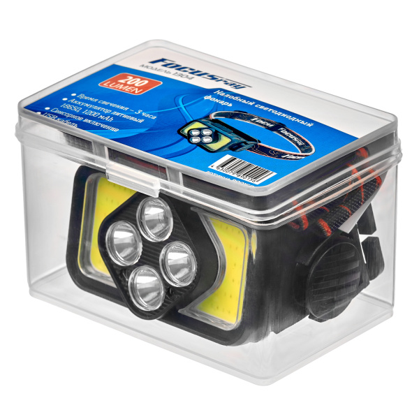 FOCUSray 1304  акку 18650 1200 мАН 3,7V индикатор зарядки,сенсор , диод 4W+2 COB 3W диод1/180, шт