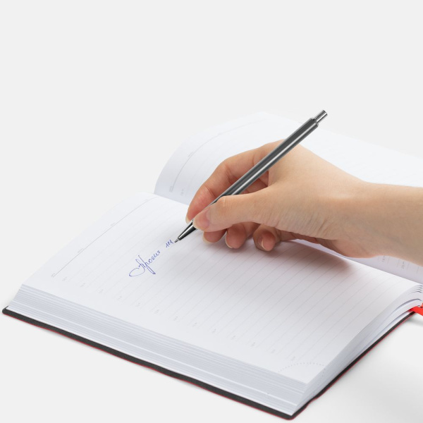 Ручка шариковая Slim Beam, серая, 14х0,9 см
