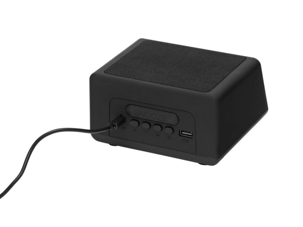 Беспроводная колонка с часами и функцией беспроводной зарядки «Sentry», Цвет черный