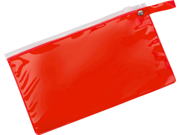 Пенал «Веста», Цвет красный прозрачный/белый