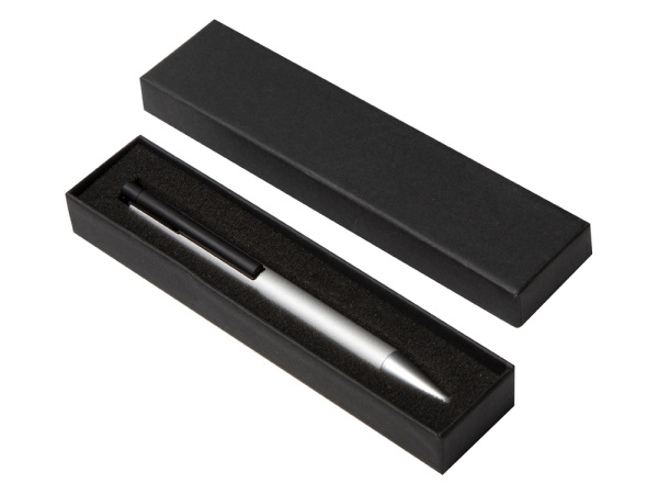 Ручка шариковая металлическая «Jobs» soft-touch с флеш-картой на 8 Гб, Цвет серебристый/черный