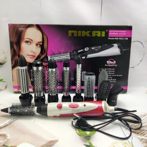 Стайлер-фен для волос 10в1 NIKAI NK-9822-10