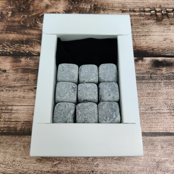 Камни для виски / Подарочный набор (9 камней  в коробочке) / Камни для охлаждения напитков и бокалов