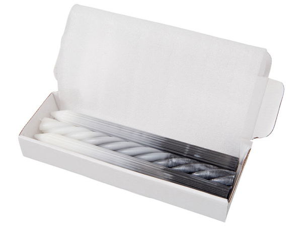 Набор столовых свечей с градиентом «Flicker & Flow», Цвет белый, серый