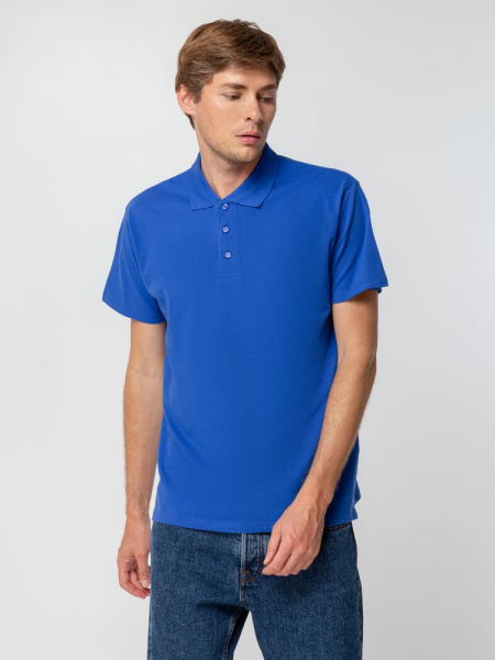 Рубашка поло мужская Spring 210, ярко-синяя (royal), S–5XL