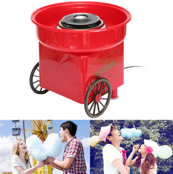 Аппарат для приготовления сладкой сахарной ваты RETRO Cotton Candy "CARNIVAL", 500 W Красная