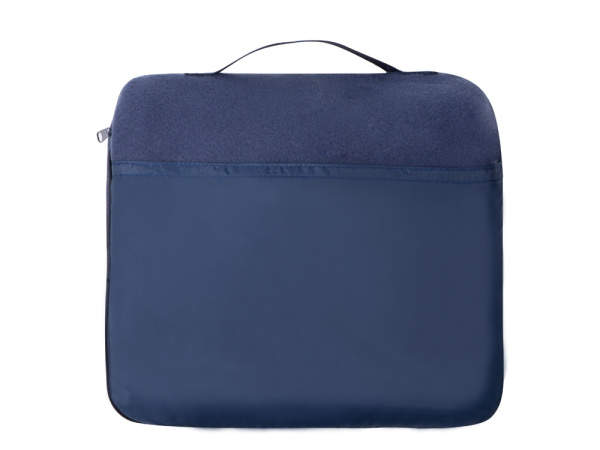 Плед - подушка для путешествий «Flight» в чехле с ручкой и карманом, Цвет темно-синий