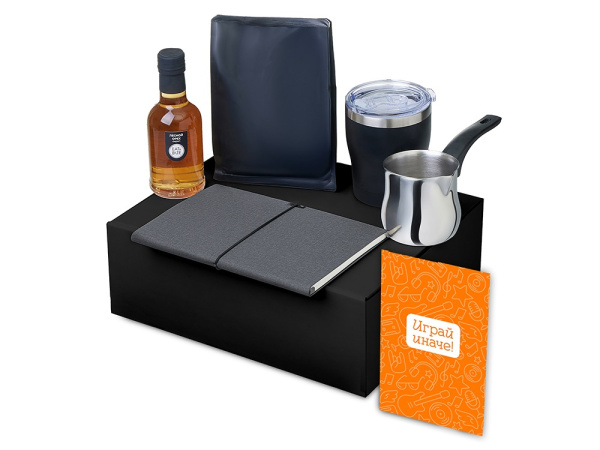 Подарочный набор «Re:y. Routine» с туркой, термокружкой и кофе, Цвет серый