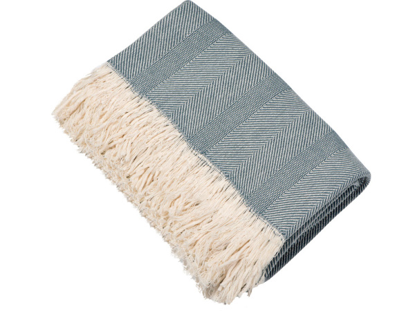 Плед «Hild» из натурального хлопка, Цвет синий