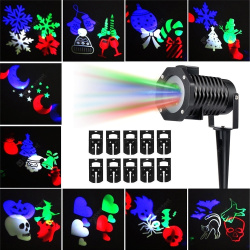 Уличный голографический лазерный проектор Christmas led projector light с эффектом цветомузыки, 10 с