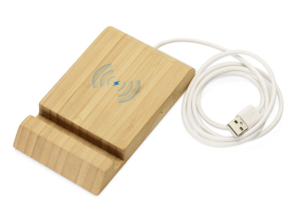 Подарочный набор с БЗУ и внешним аккумулятором «Bamboo Set», Цвет натуральный