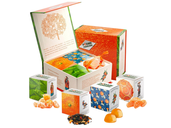 Подарочный набор с чаем и сладостями «ПодариМандари», Цвет мультиколор
