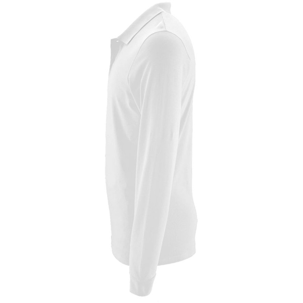 Рубашка поло мужская с длинным рукавом Perfect LSL Men, белая, S–3XL