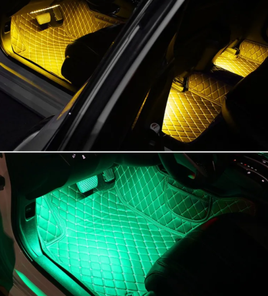 Универсальная светодиодная RGB led подсветка салона с контроллером и датчиком музыки для автомобиля 