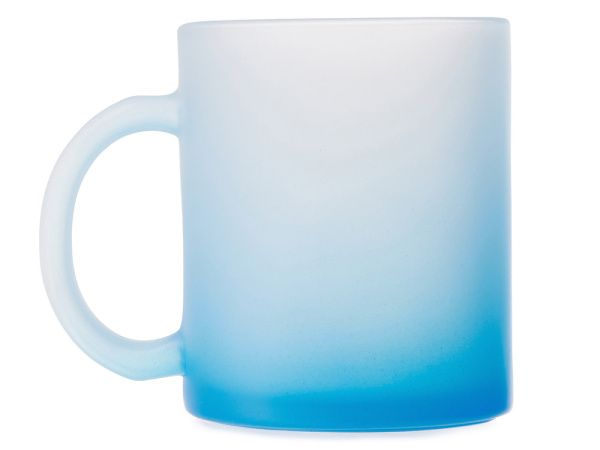 Стеклянная матовая кружка с градиентом для сублимации «Омбре», Цвет синий