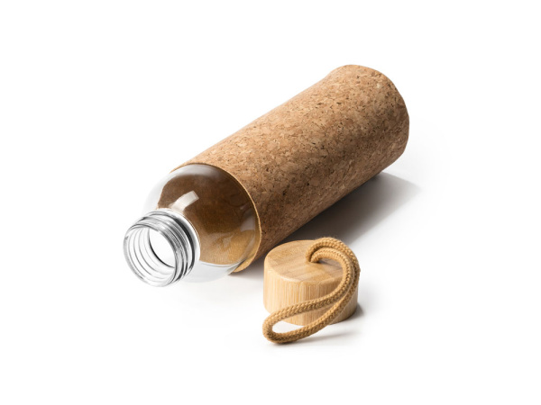 Бутылка LAWAS в чехле из натуральной пробки, Цвет прозрачный/бежевый