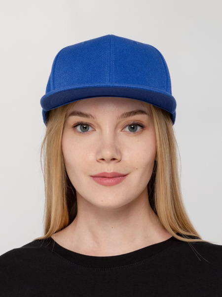 Бейсболка Snapback с прямым козырьком, ярко-синяя, 56-58