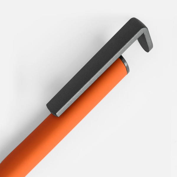 Ручка шариковая Standic с подставкой для телефона, оранжевая, 14,5х1,5 см
