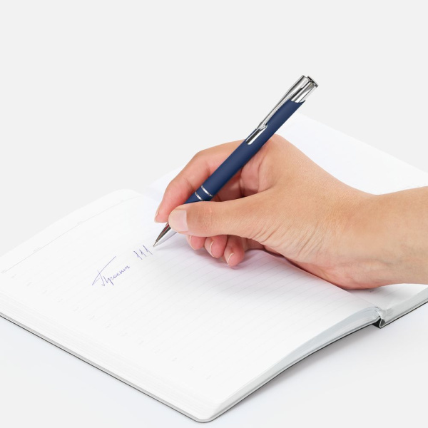 Ручка шариковая Keskus Soft Touch, темно-синяя, 13,7х0,8 см