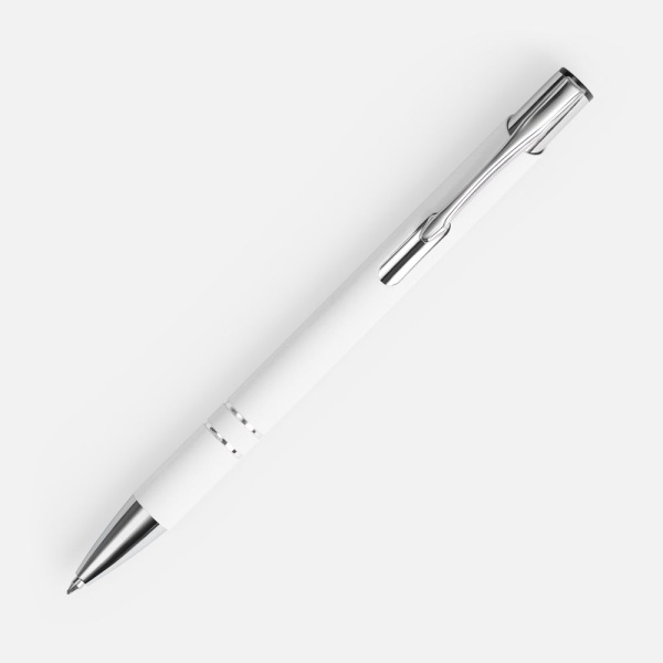 Ручка шариковая Keskus Soft Touch, белая, 13,7х0,8 см