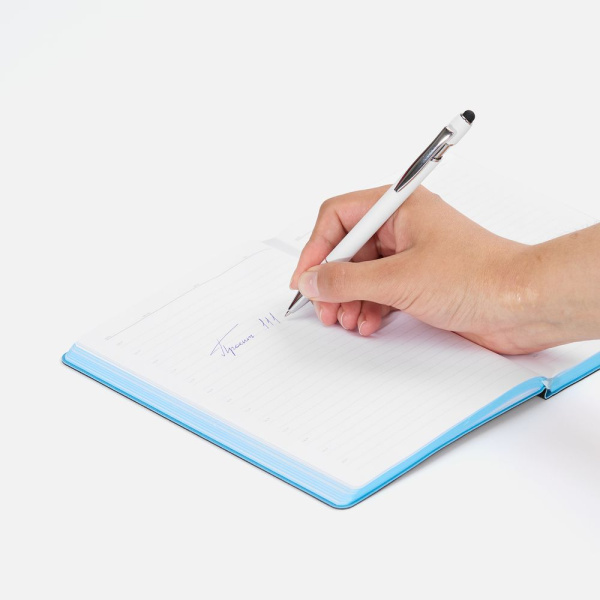 Ручка шариковая Pointer Soft Touch со стилусом, белая, 14,3х1 см