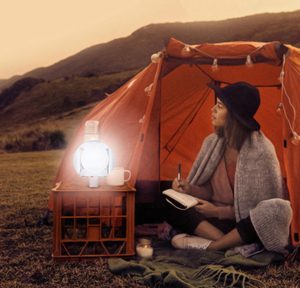 Складная кемпинговая подвесная лампа на 4 лепестка Solar emergency charging lamp 2029 (USB+солнечная батарея, 5 режимов работы) / Туристический фонарь