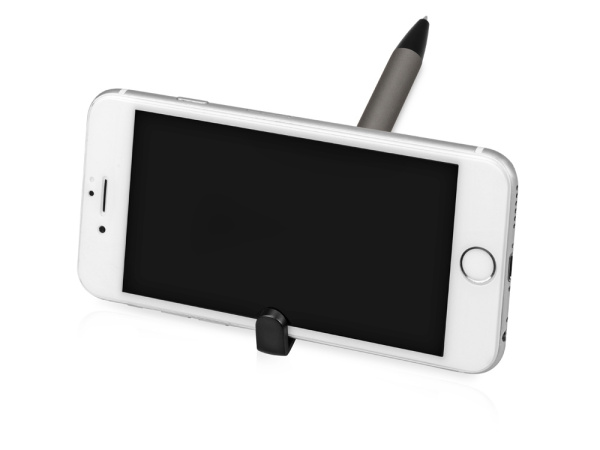 Ручка-подставка шариковая «Кипер Металл», Цвет серый/черный