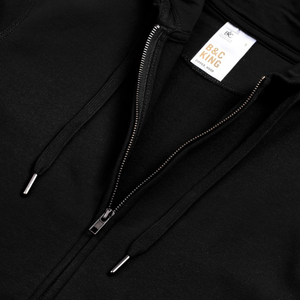 Толстовка на молнии с капюшоном унисекс King, черная, XS–4XL