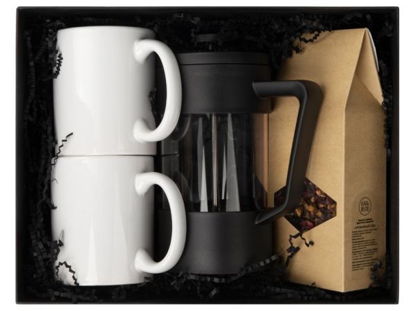 Подарочный набор чайный «Tea break», Цвет черный, белый