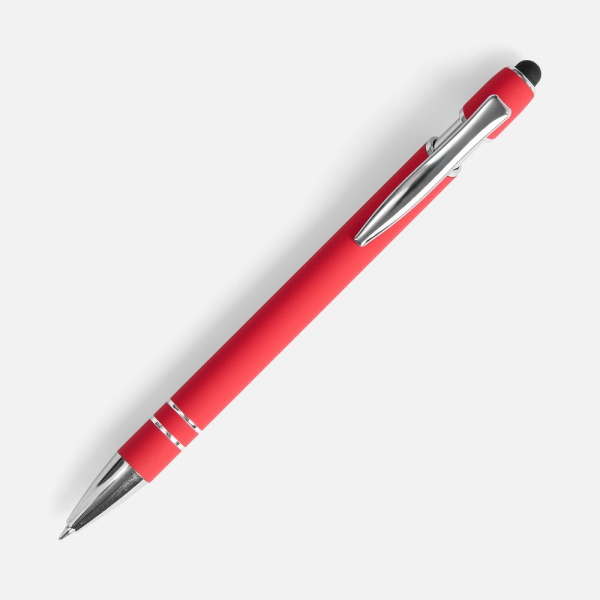 Ручка шариковая Pointer Soft Touch со стилусом, красная, 14,3х1 см