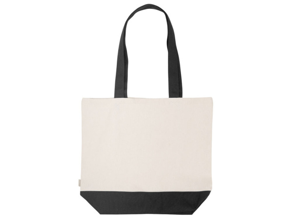 Сумка для шоппинга «Cotton» из переработанного хлопка, 280 г/м2, Цвет натуральный/черный