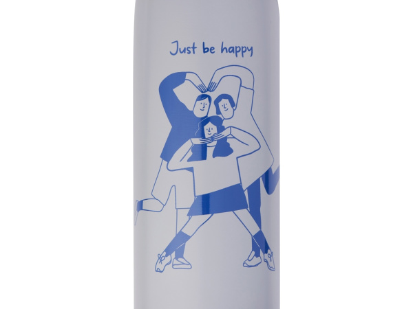 Бутылка для воды из нержавеющей стали «Rely», 650 мл, с круговой трафаретной печатью, Цвет серый