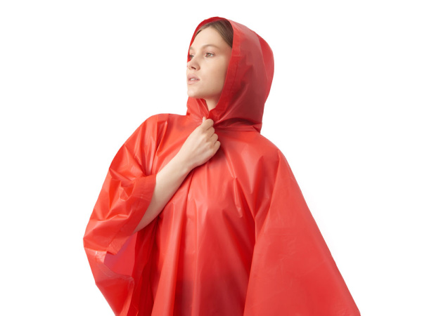 Пончо «Hawaii» c чехлом унисекс, Цвет красный