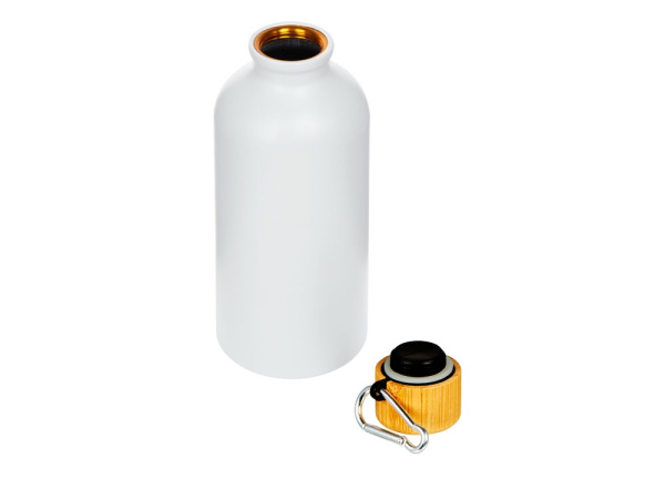 Бутылка «Hip S Bamboo» с карабином, 400 мл, матовая, Цвет белый