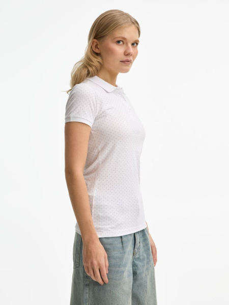 Рубашка поло женская Brandy Women, белая с темно-синим, XS–2XL