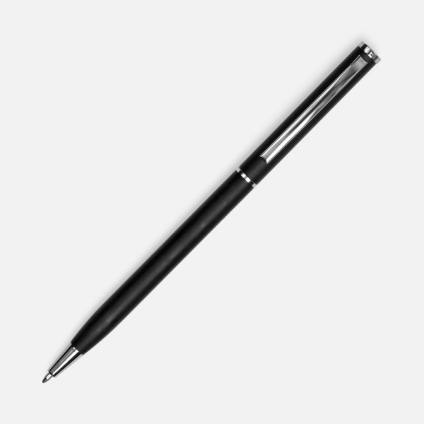 Ручка шариковая Hotel Chrome, ver.2, матовая черная, 13х0,7 см