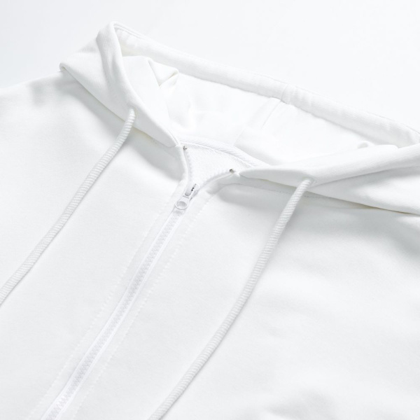 Толстовка унисекс оверсайз на молнии Zippy Terry, белая, XS–XXL