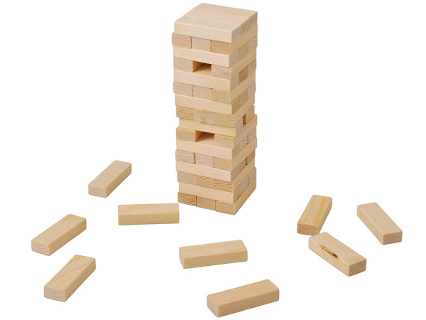 Настольная игра из дерева «Башня» в деревянной коробке , Цвет натуральный