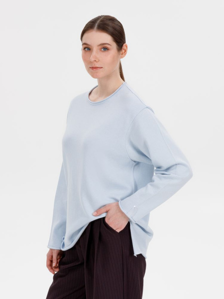 Лонгслив унисекс Siluetti Fuori, светло-голубой, S/M, L/XL