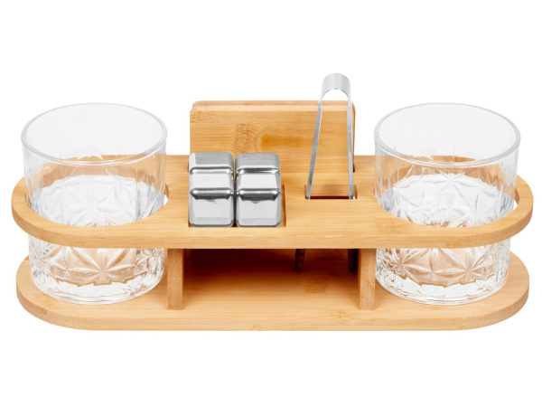 Набор для виски на бамбуковой подставке «Boulevardier», Цвет натуральный, прозрачный