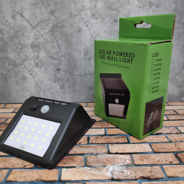 Фонарь с датчиком движения на солнечной батарее 20 LED Solar Powered LED Wall Light