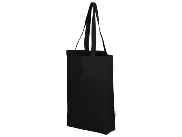 Сумка Fixy из переработанного хлопка 220 г/м2 с фиксирующей лентой, Цвет черный