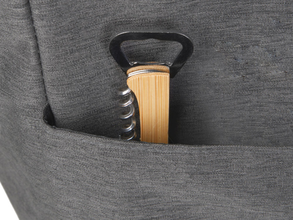 Набор для пикника Fabar сумка-холодильник и бамбуковый столик на ножках, Цвет серый, натуральный