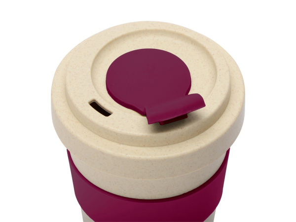 Стакан из пшеничного волокна «Flava», Цвет бежевый/красный бургунди