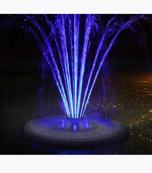 Садовый фонтан на солнечной батарее Led RGB для сада, с подсветкой, 16 см.