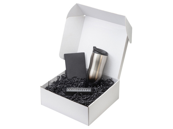 Подарочный набор  «Vice» с термокружкой, парковочной визиткой и обложкой для документов, Цвет черный