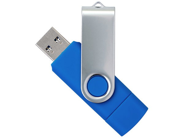 USB3.0/USB Type-C флешка на 16 Гб «Квебек C», Размер 16Gb, Цвет синий