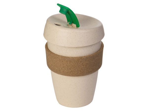 Стакан из пшеничного волокна с двойными стенками «Pino», Цвет натуральный, зеленый, коричневый