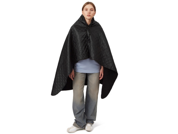 Плед-пончо 2-в-1 «Cappy» с капюшоном и мешком, Цвет черный